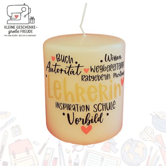 Bild von Kerze „Lehrerin“ – liebevolles Geschenk für Pädagoginnen